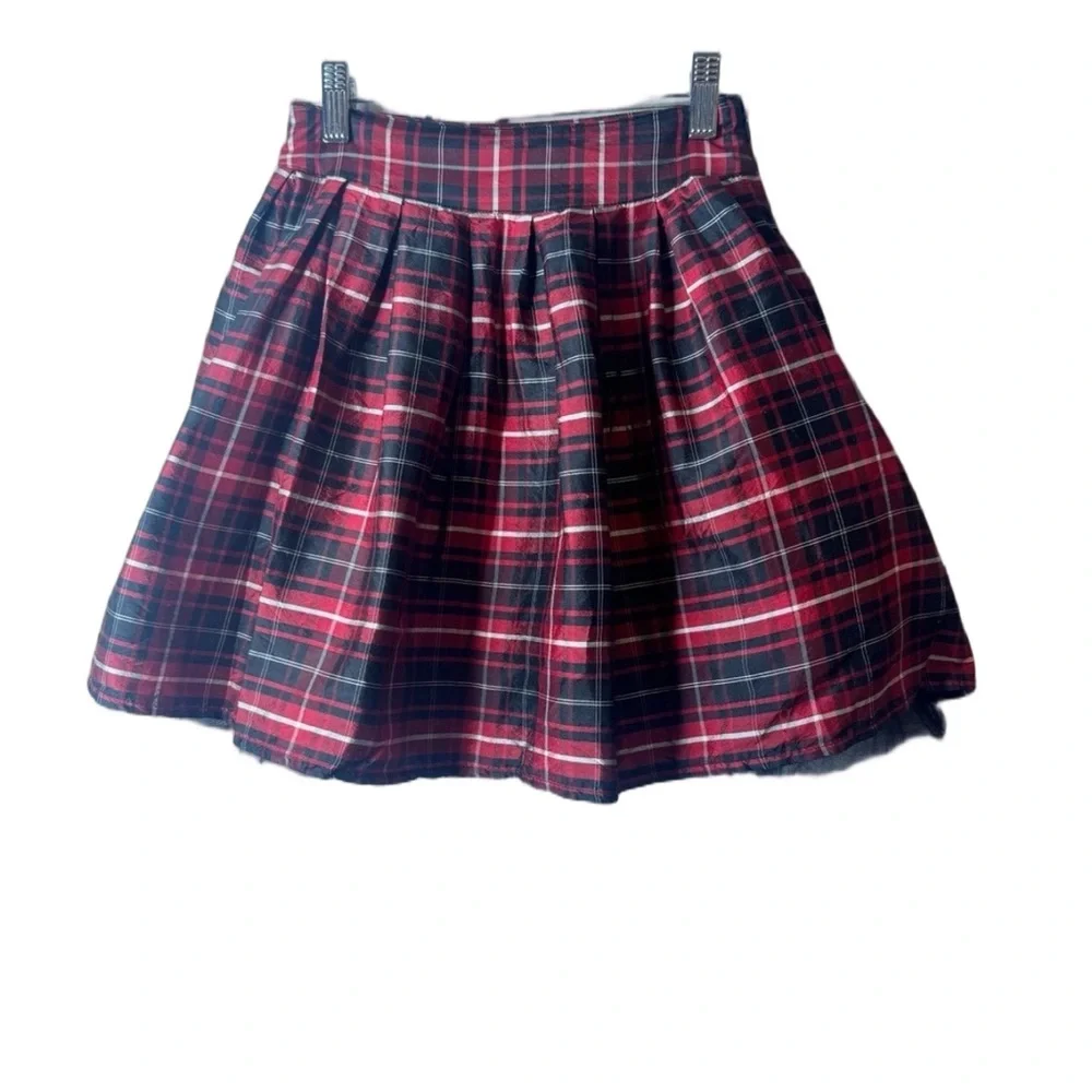 Gymboree Red Black Plaid Skirt Girls Size 6 Tartan Holiday Twirl Skater Skirt